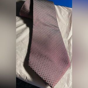 Calvin Klein Men’s Tie Maroon & Gray micro pattern grid design 100% silk